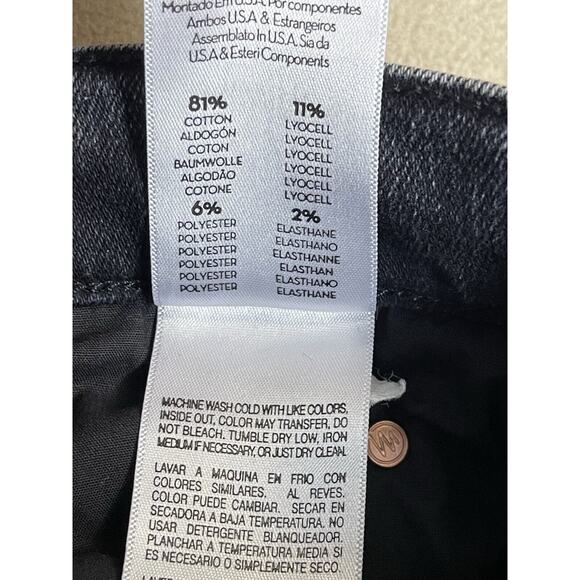 Mother Jeans Womens 24 Black The Runaway Flared Raw Hem Leg Stretch Slim Fit - Picture 10 of 14